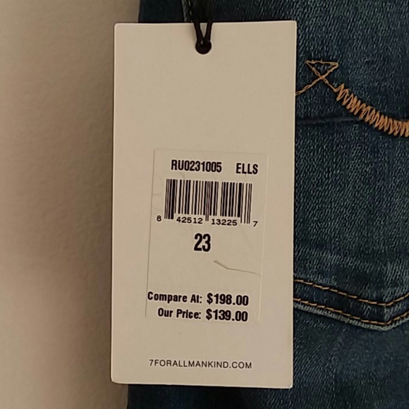 7FAM Jeans Kimmie straight 23 Mexico blue nwt - Picture 3 of 8